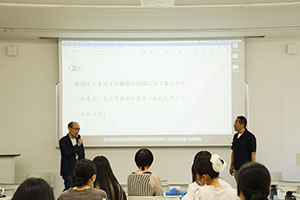 小佐田氏と桂かい枝客員教授
